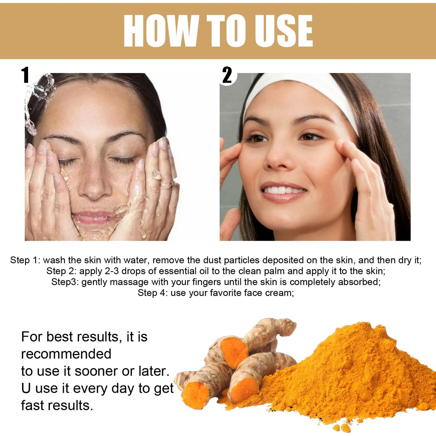 Zyra Turmeric Brightening Serum application