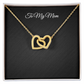 To My Mom Interlocking Hearts necklace gift with message card — detail view