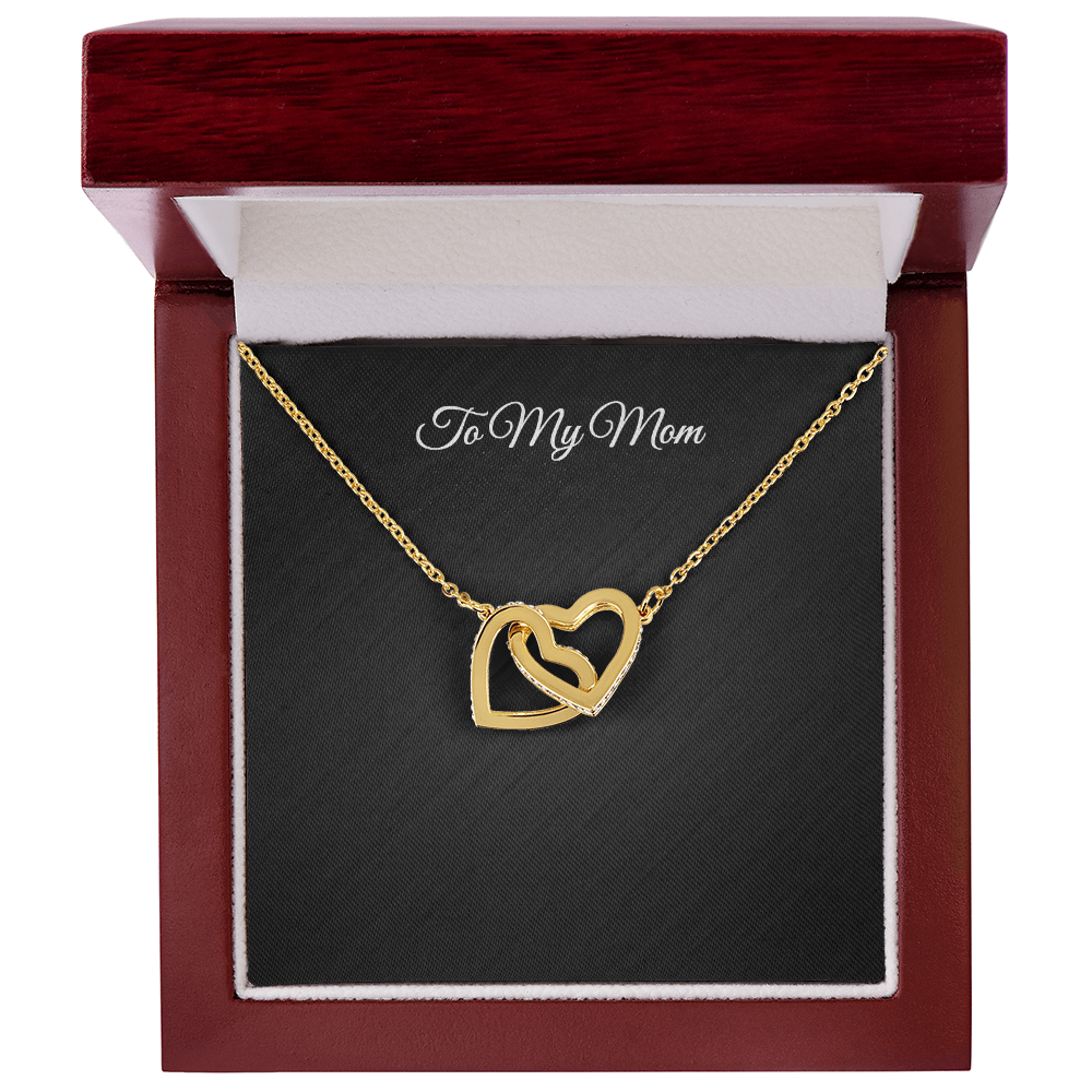 To My Mom Interlocking Hearts necklace gift — additional view