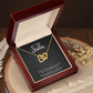 To My Sister — "Side by Side or Miles Apart" Interlocking Hearts Necklace