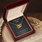 "Every Road Ends at You" — Interlocking Hearts Couples Necklace