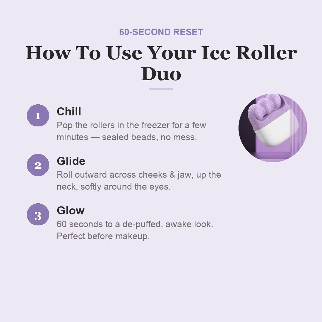 How to use the Zyra CryoGlow ice roller duo in 3 steps